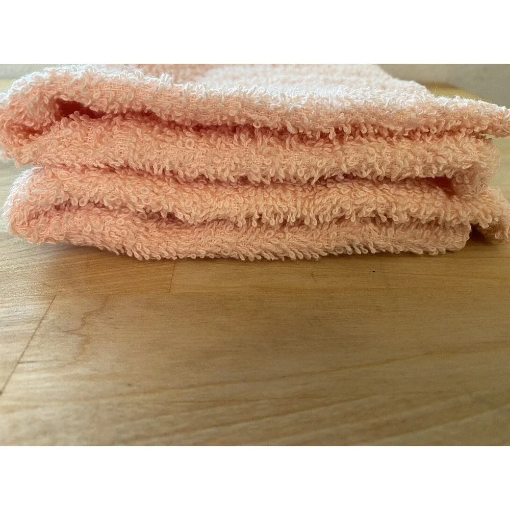 COPY - New Peach Pink Wash Cloths 12”x 12” Face Towels shop towels rags PACK O…